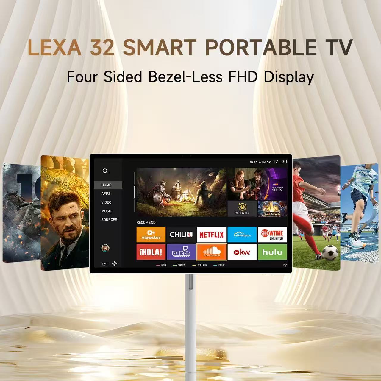 LEXA 32 Inch Smart Portable TV